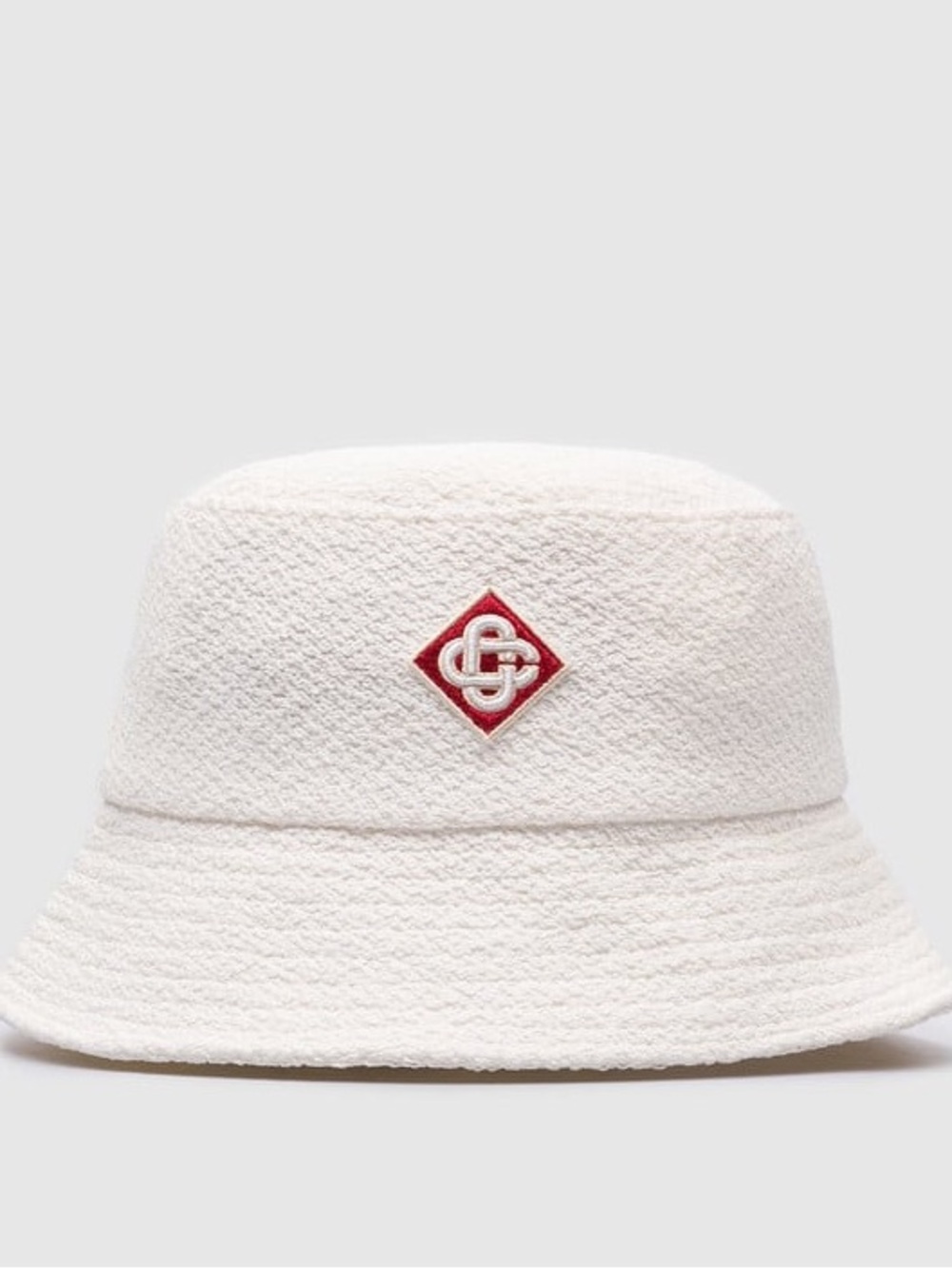 Casablanca Off White Terry Cloth Bucket Hat with Red Logo Patch sz M/L